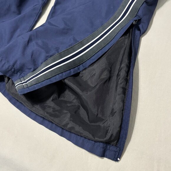 Russell Athletic Navy Track Pants L Zip Hem Mesh Lined Striped Sides Retro 2000s - Picture 4 of 10